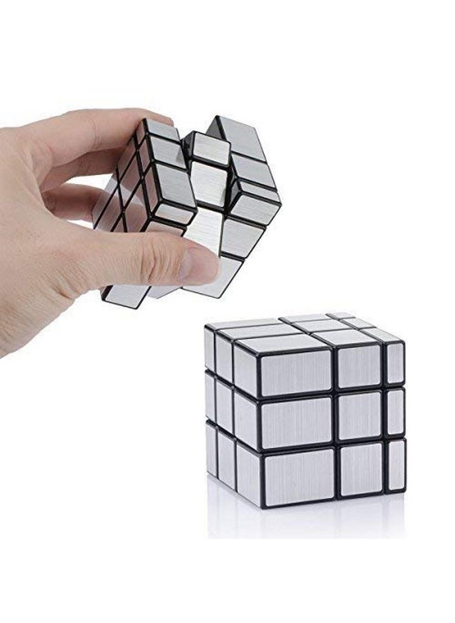 Shengshou Mirror Cube 3X3X3 Speed Cube 3X3 Mirror Blocks Cube Different Shapes Silver Cube 57Mm