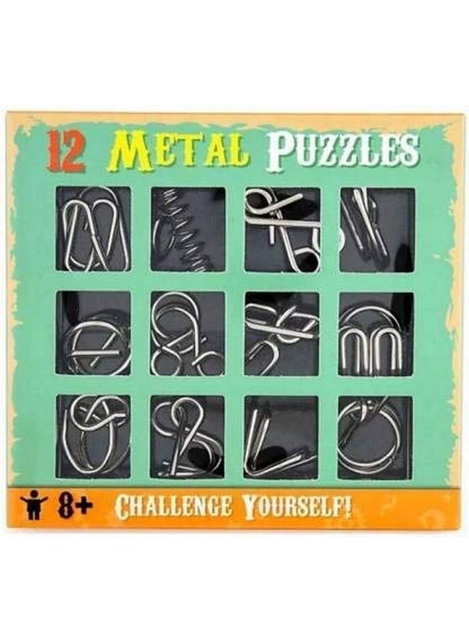 Brain Teasers Metal Wire Puzzle Toys - Assorted Metal Puzzle Toys For Gifts, Party Favors, Prizes, Disentanglement Puzzle Unlock Interlock Toys - Iq Puzzle Brain Teaser (12 Pc), Kids