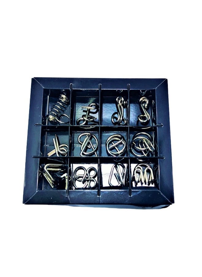 Brain Teasers Metal Wire Puzzle Toys - Assorted Metal Puzzle Toys For Gifts, Party Favors, Prizes, Disentanglement Puzzle Unlock Interlock Toys - Iq Puzzle Brain Teaser (12 Pc), Kids