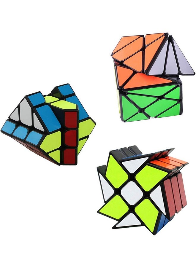 Cube Set Ahyuan 3 Pack Magic Speed Cube Bundle 3X3X3 Yj Windmill Cube Yongjun Axis V2 Cube Yj Fisher Cube 3X3 Sturdy And Smooth Speed Cube Puzzles Toy For Kids And Adults