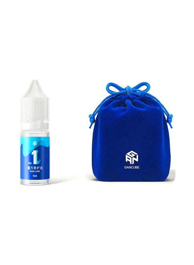 Gan Blue Cube Bag & Gan Cube Lube Professional Speed Cube Lube Lubricant Oil 10Ml