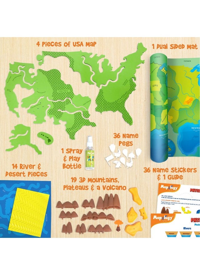 Mapology Physical Features Usa Puzzle | Mountains, National Parks, Rivers & Lakes 3D Puzzle For Kids 8-10 | Educational Toys | Classroom Must-Haves | Classroom Christmas Toys