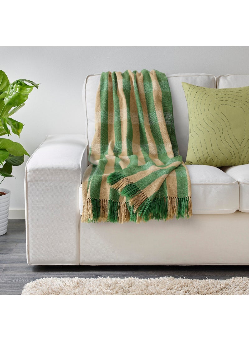 Throw Green/Stripe 130X180 Cm/20 Pack