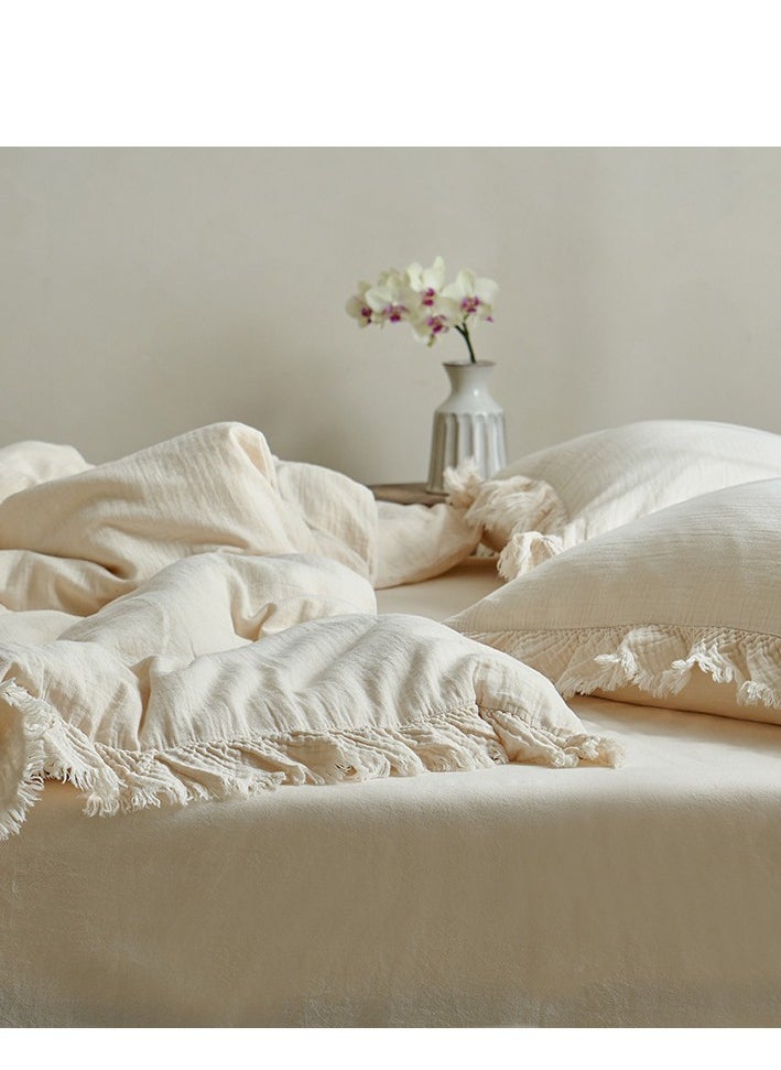 Bed Sheet Style — French Style Double-Layer Cotton Mother And Baby Grade Bedding Set Of Four Pieces