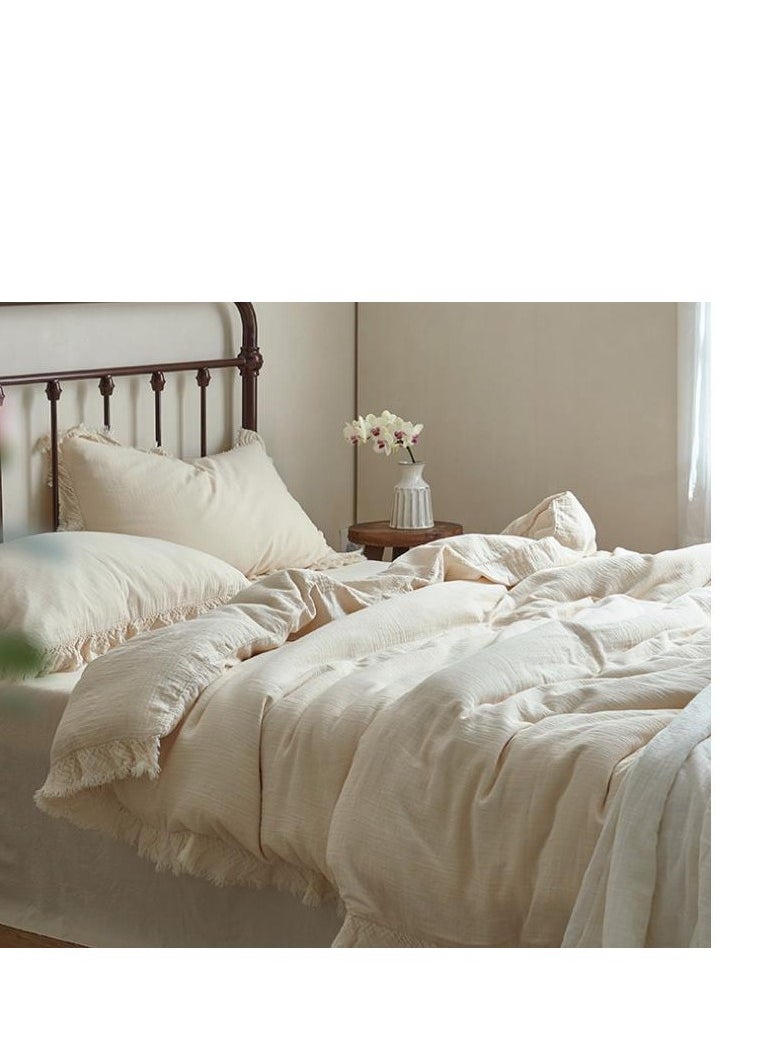 Bed Sheet Style — French Style Double-Layer Cotton Mother And Baby Grade Bedding Set Of Four Pieces