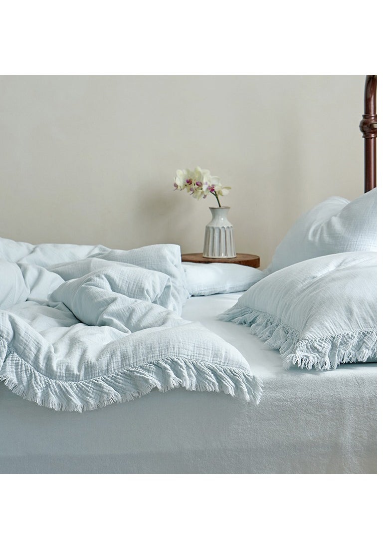 Bed Sheet Style — French  Double-Layer Cotton Mother And Baby Grade Bedding Set Of Four Pieces