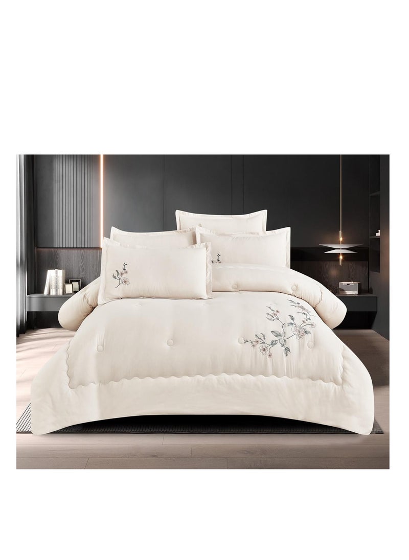 Embrace King Comforter Comforter set 6pcs set glazed cotton King size 1-PC fitted bedsheet 200 * 200cm,1-PCS Comforter 220 * 240 fixed, 4PCS Super Soft Pillowcases