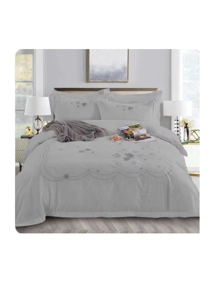 Embrace King Comforter Comforter set 6pcs set glazed cotton King size 1-PC fitted bedsheet 200 * 200cm,1-PCS Comforter 220 * 240 fixed, 4PCS Super Soft Pillowcases