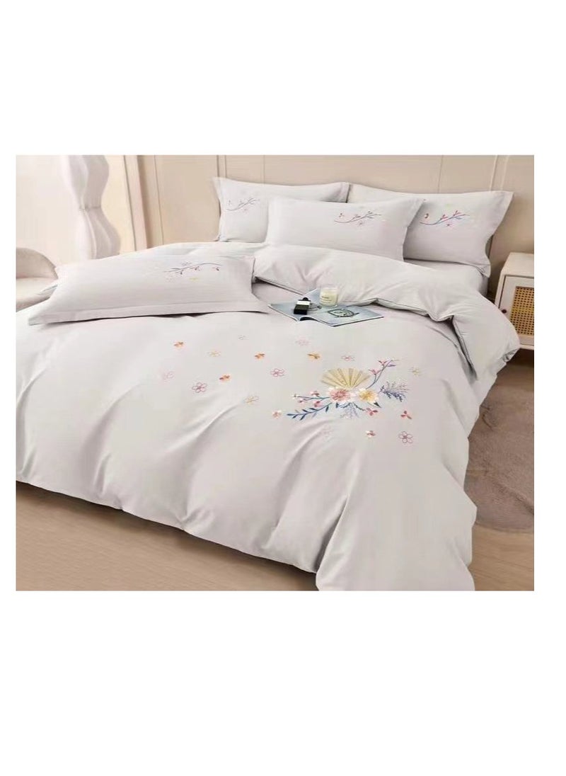 Embrace King Comforter Comforter set 6pcs set glazed cotton King size 1-PC fitted bedsheet 200 * 200cm,1-PCS Comforter 220 * 240 fixed, 4PCS Super Soft Pillowcases