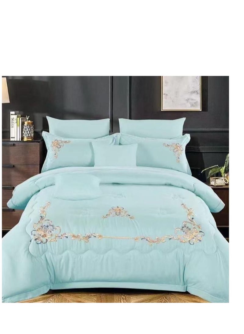 Embrace King Comforter Comforter set 6pcs set glazed cotton King size 1-PC fitted bedsheet 200 * 200cm,1-PCS Comforter 220 * 240 fixed, 4PCS Super Soft Pillowcases