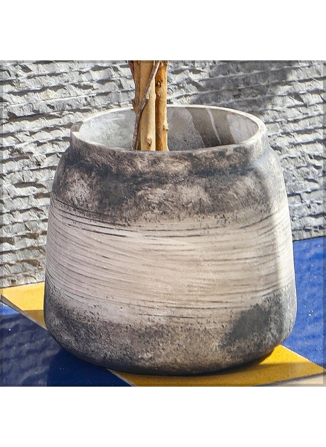 YAHOME Concrete Planter Pot, Unique Textured Design Plant Pot with Drainage Hole, Lightweight & Weather-Resistant Flower Pot, Indoor & Outdoor Floor Vase Decor for Home Office Patio Event (47X43.5)