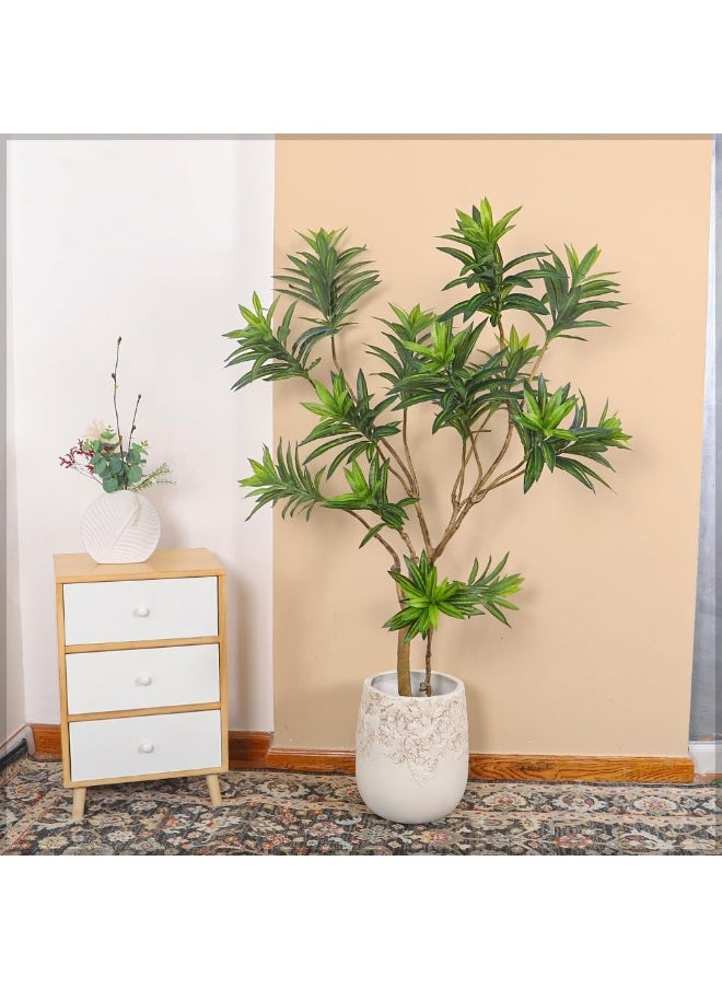 YAHOME Planter Pot, Concrete Fiberstone Plant Pot with Textured Ribbed Finish, Lightweight & Weather-Resistant Plant Holder, Floor Vase Decor for Indoor/Outdoor, Garden Pot for Home Event