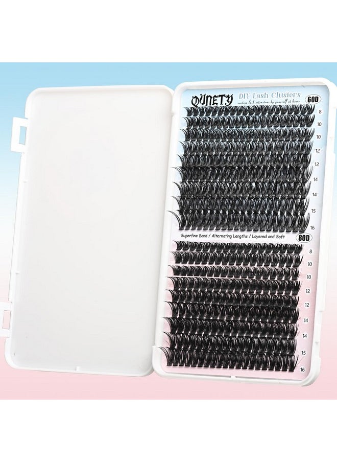 Lash Clusters 360Pcs Eyelash Clusters 60D+80D Cluster Eyelash Extensions Wispy Individual Lashes Cluster Natural Diy Eyelashes C Curl Volume False Mink Eye Lash Extension Trays