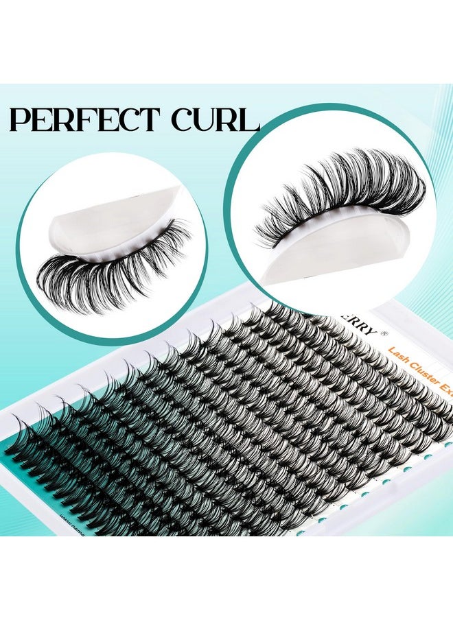 Lash Extension Kit Thick Lash Clusters Kit Fluffy Eyelash Clusters D Curl Eyelash Extension Kit With Lash Bond And Seal, Lash Tweezers, Diy Lash Extension Kit(80P-10-18Mm)