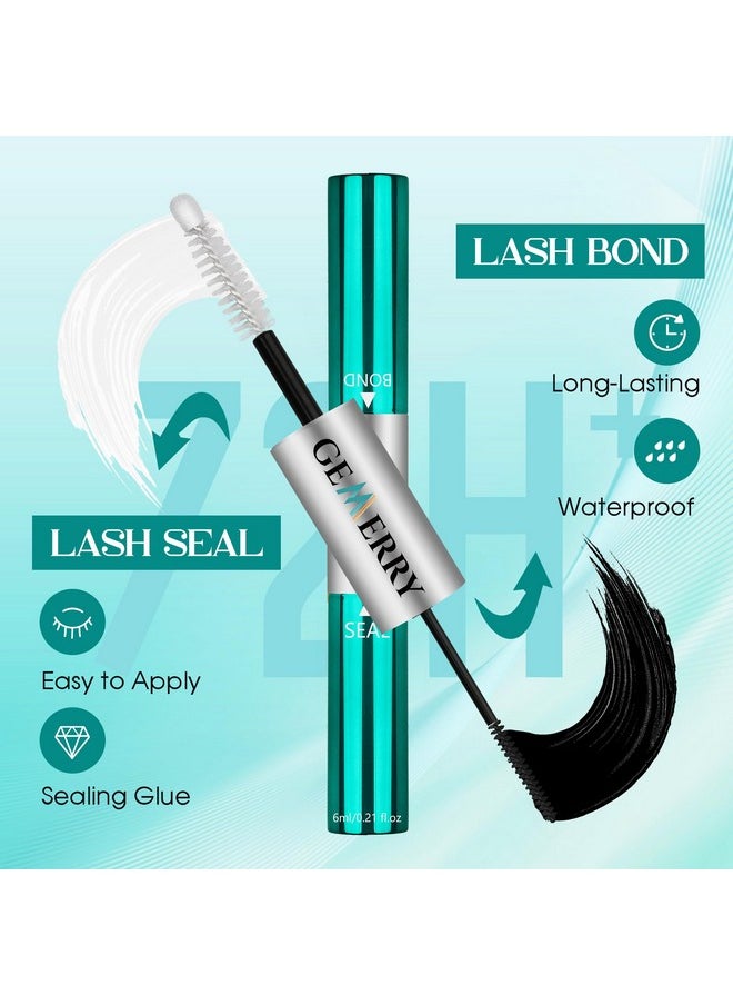 Lash Extension Kit Thick Lash Clusters Kit Fluffy Eyelash Clusters D Curl Eyelash Extension Kit With Lash Bond And Seal, Lash Tweezers, Diy Lash Extension Kit(80P-10-18Mm)