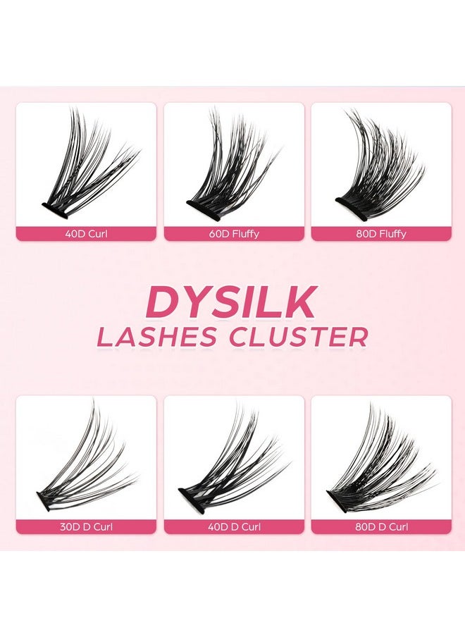 Lash Clusters, 280 Pcs Fluffy Cluster Lashes Diy Cluster Eyelash Extensions Volume Reusable Individual Lashes Cluster Wispy Look Super Thin Band & Soft(Fluffy, D-10-16Mix)
