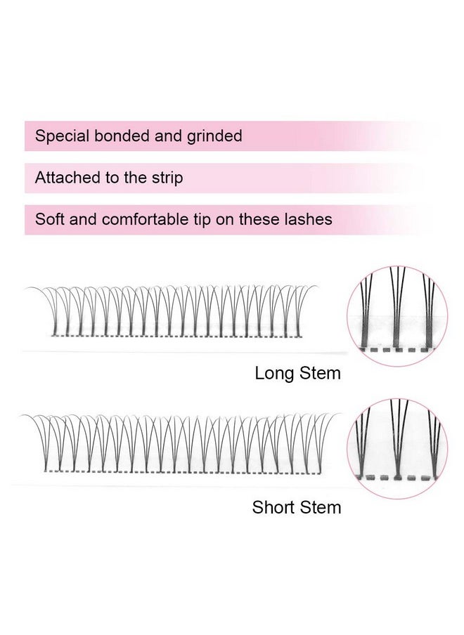Premade Fans Eyelash Extensions 3D-C-0.10-10 Short Stem Premade Volume Eyelash Extensions 9 To 20 Mm Pre Made Lash Fans 3D 5D 7D Volume Lash Extensions .07 .10 C D Curl(3D-C-0.10,10Mm)