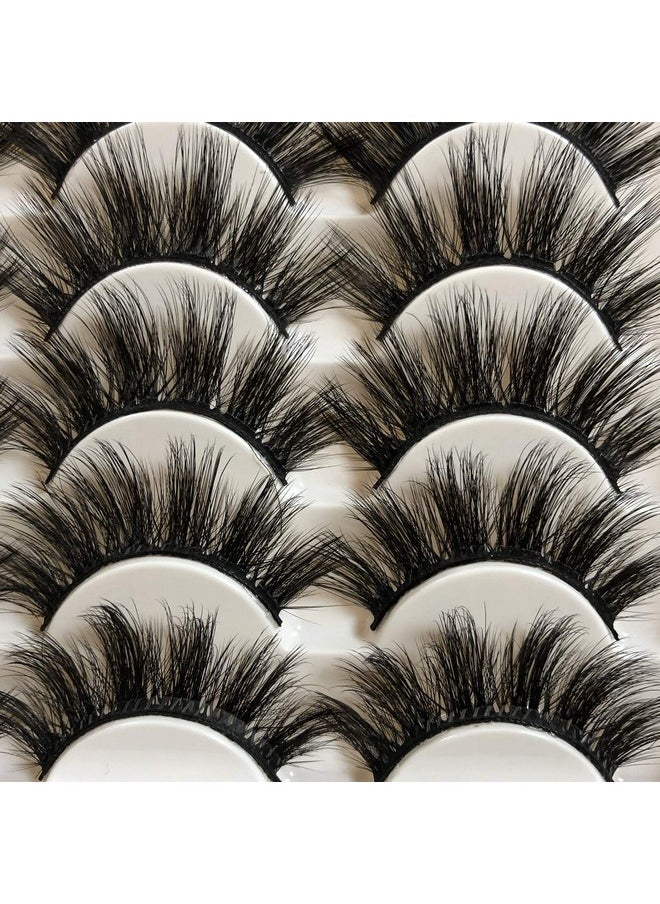 False Eyelashes 20Mm Thick Mink Lashes Pack 16 Pairs Fluffy Dramatic Fake Eyelashes 2 Styles 5D Long Soft Handmade Eye Lashes Multipack