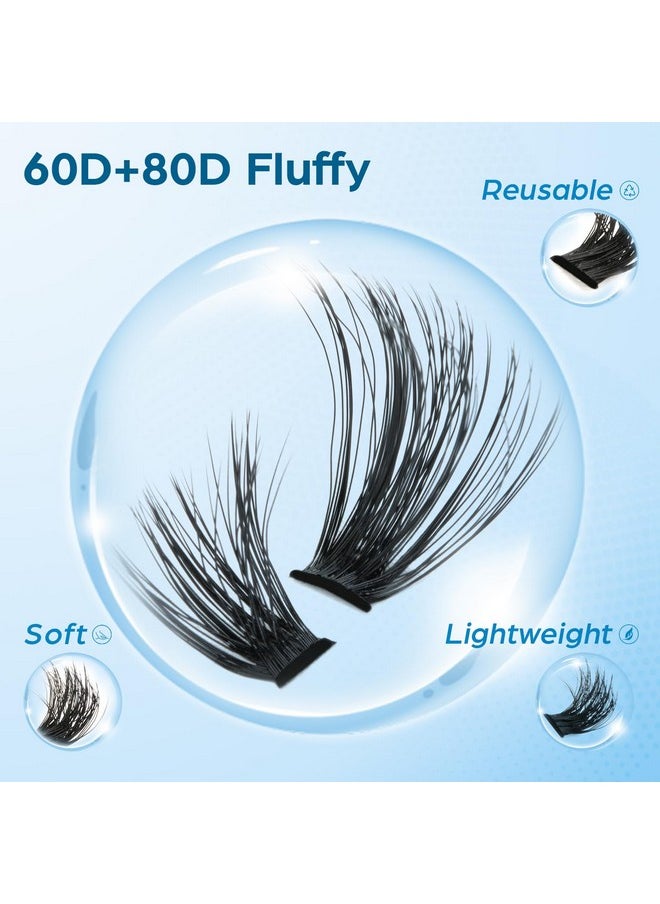 Lashes Clusters Individual Lashes - Fluffy Lash Clusters 280Pcs Diy Lash Extension Mink Eyelash Clusters Wispy 10-16Mm Volume Lash Clusters C Curl Reusable (60D+80D-Fluffy-10-16Mm Mix)