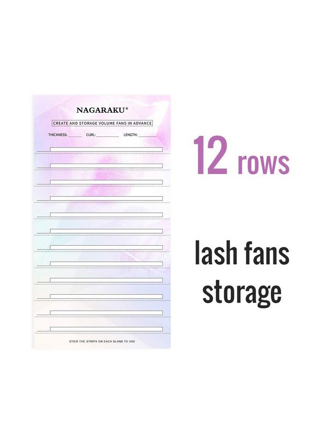 Eyelash Extension Storage Card Premade Fans Volume Lash Storage 2Mm Sticky Strip False Eyelashes Paper Card (20 Sheets With 1 Roll Tape)