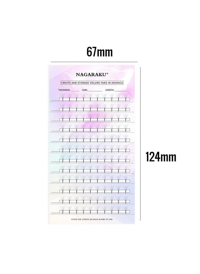 Eyelash Extension Storage Card Premade Fans Volume Lash Storage 2Mm Sticky Strip False Eyelashes Paper Card (20 Sheets With 1 Roll Tape)