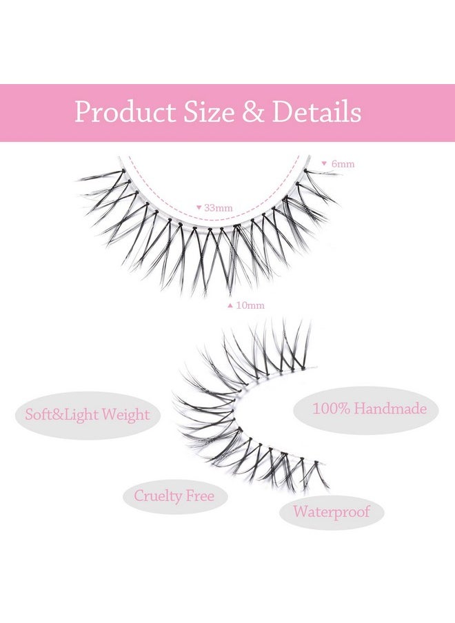 10 Pairs Natural Lashes That Look Like Extensions 5-13Mm Short False Eyelashes Handmade Clear Band Wispy Eyelashes For Daily Work Lashes Easy To Apply (A01)