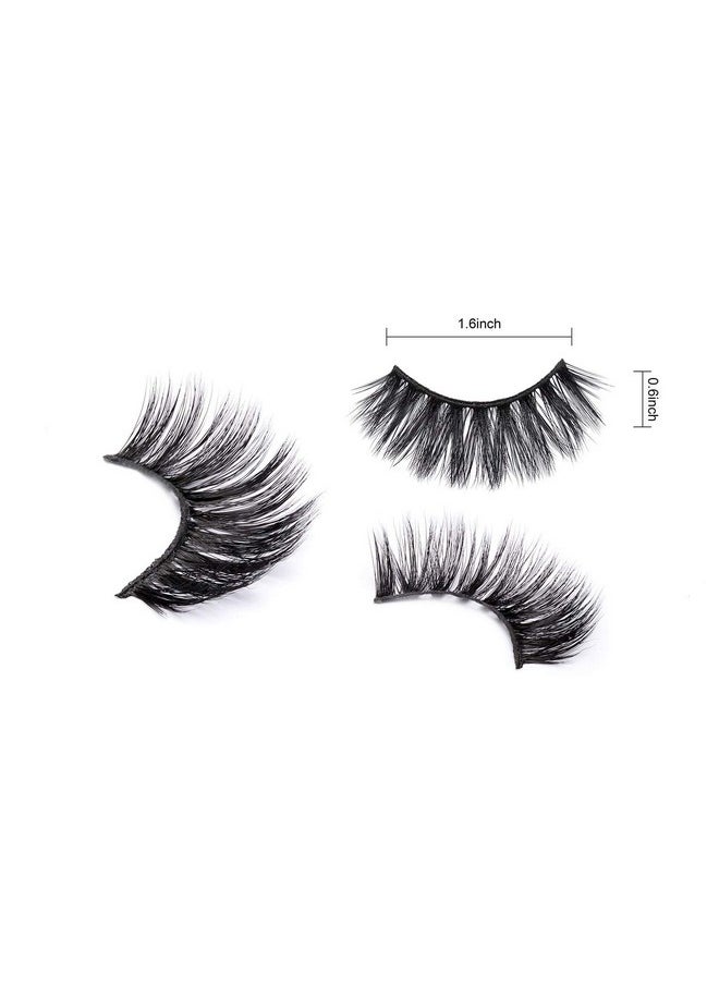 Mink Eyelashes - False Eyelashes 3 Pairs 6D Mink Lashes - Wispy Lashes Natural Look Faux Mink Eyelashes Dramatic Lashes Fluffy Cat Eye Reusable Lashes Pack Extension |002-0.6 Inch
