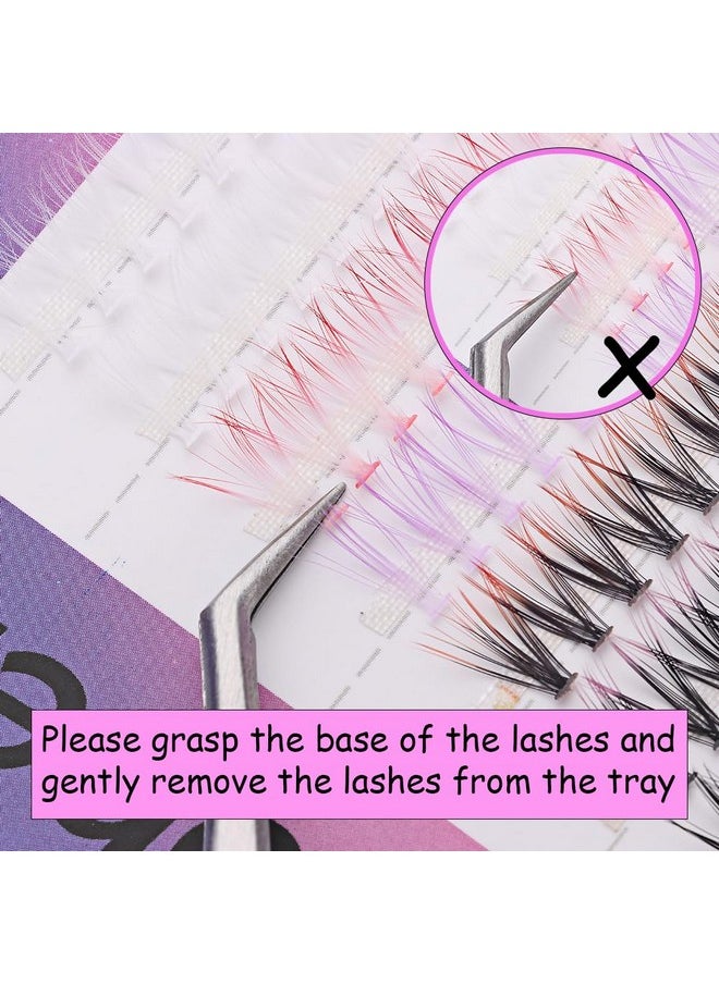 Colored Lashes 14Mm Cluster Lash Extensions 140 Pcs 7 Colored Mixed Eyelashes C Curl Wispy Natural Colorful Cluster Lashes Extension Diy At Home Reusable (14Mm/6 Colors Mixed)