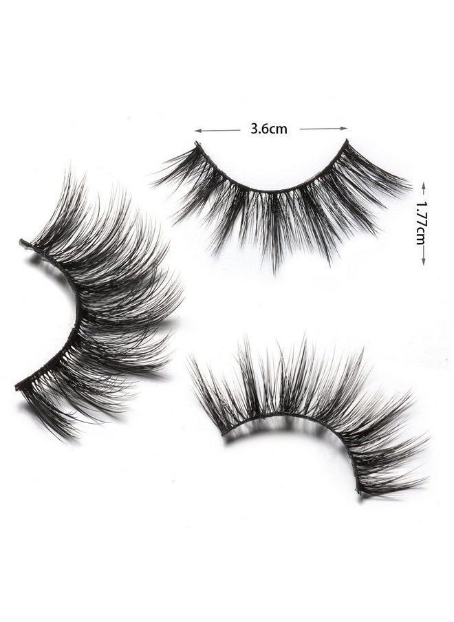 Lashes False Eyelashes - Eye Lashes Mink Lashes 5 Pairs 6D Lashes Pack Fluffy Lashes Fake Eye Lashes Natural Look Wispy Eyelashes Strip Lash Faux False Eyelashes Extensions Kit | 001-15Mm