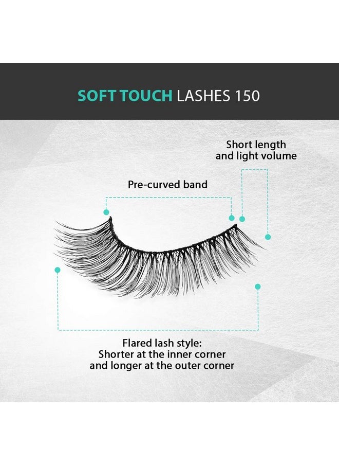 - False Eyelashes Soft Touch 150 Black (4 Pack)