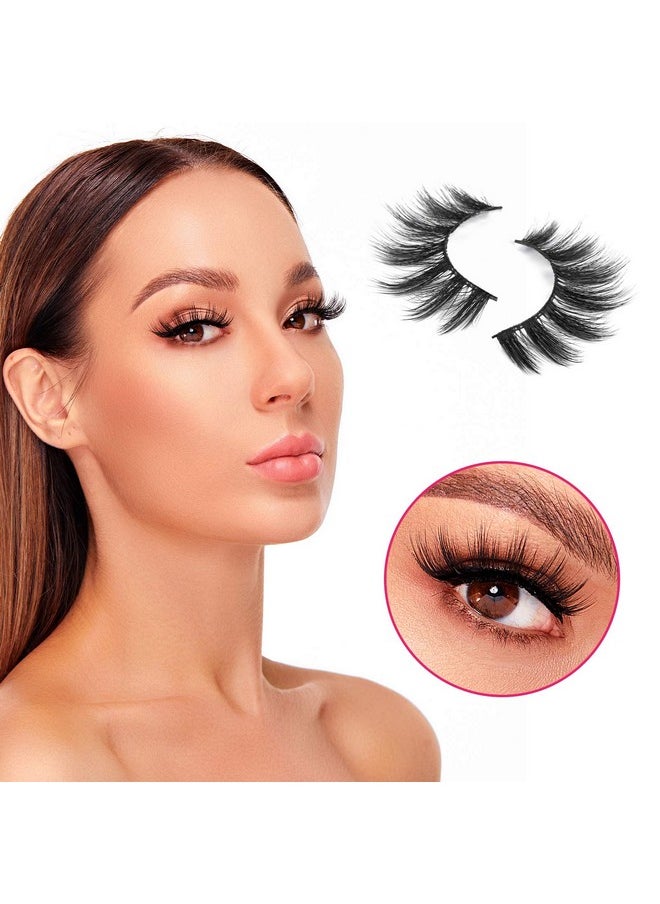 Mink Lashes False Eyelashes - 30 Pairs 10 Styles Mixed Lashes Pack False Mink Eyelashes Wispy Fluffy Natural Look Eyelashes Long Lashes Soft Reusable