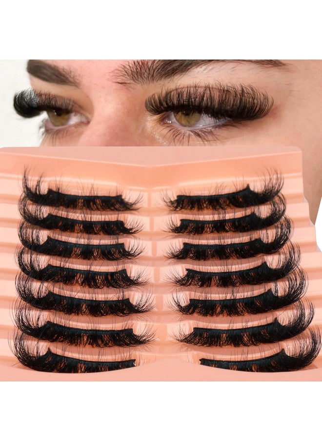 Es Wispy False Eyelashes Fluffy D Curl Faux Mink Lashes 14Mm Natural Look False Lashes Short Strips Lashes By Focipeysa