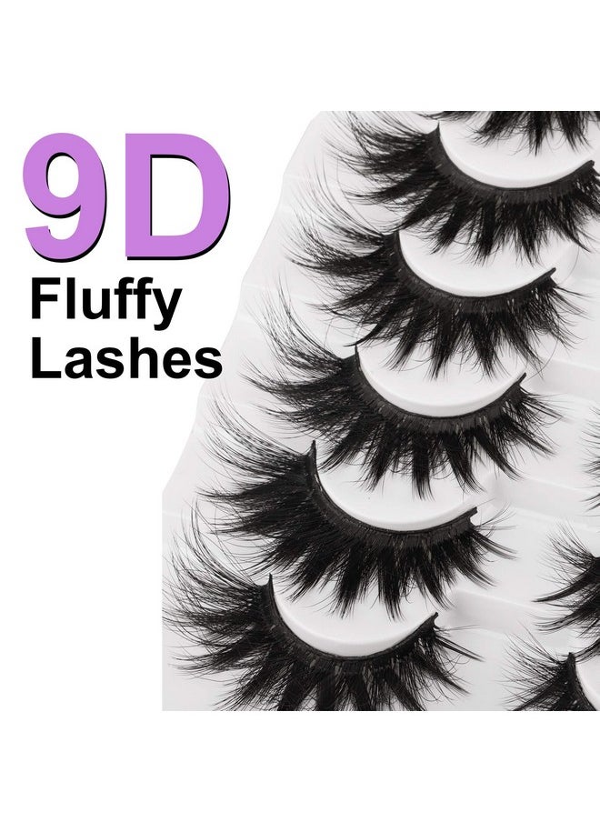 Elashes Fluffy Mink Lashes 20 Mm Long False Lashes 9D Cat-Eye Volume Faux Mink Lashes Pack 8 Pairs By Fanxiton