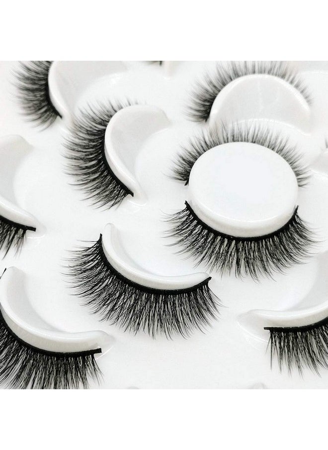 False Eyelashes Lashes Natural Look Thick Short 3D Faux Mink Lashes Strip 10Mm Reusable Soft Wispy Lashes Pack Vegan Natural Lashes 10 Pairs(Natural Short Lashes)