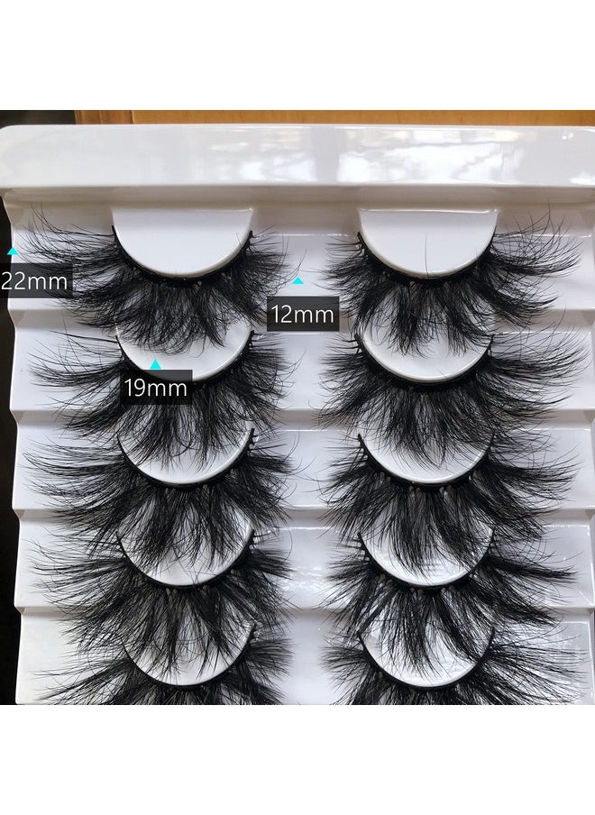 False Eyelashes Fluffy Wispy Eyelashes Faux 3D Mink Lashes Thick Volume Long Soft Dramatic Strip Eye Lashes Pack 8 Pairs