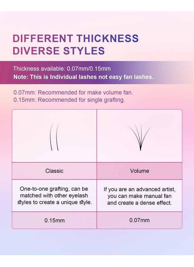 Colored Eyelash Extensions 8 Colors Rainbow 0.15Mm D Curl 13Mm Individual Lashes Color Lash Clusters Purple Blue Pink Brown Classic Professional Salon Supplies