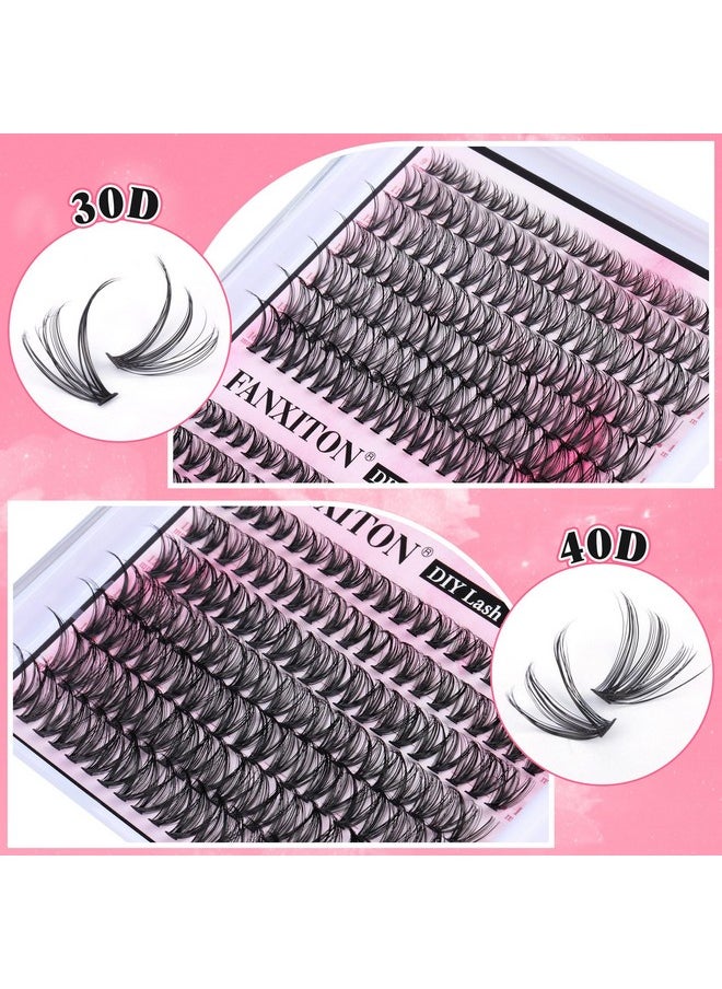 Extension Kit Natural Lash Clusters 30D+40D Mix 9-16 Mm D Curl Lndividual Lashes Lash Remover 280 Pcs Wispy Eyelash Extension Kit With Lash Bond And Seal And Lash Tweezers By Fanxiton