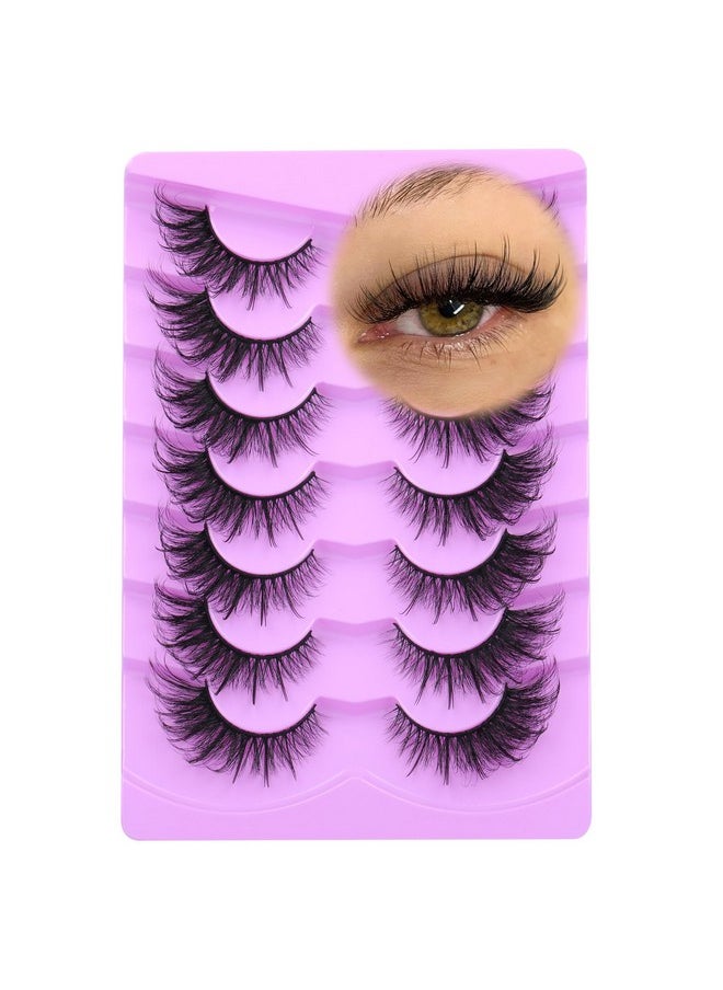 Eyelashes Fairy Cat Eye Lashes Mink Fluffy Fox Eye Lashes Wispy Dramatic Eyelashes 20Mm Fake Lashes 7 Pairs Pack By Alice