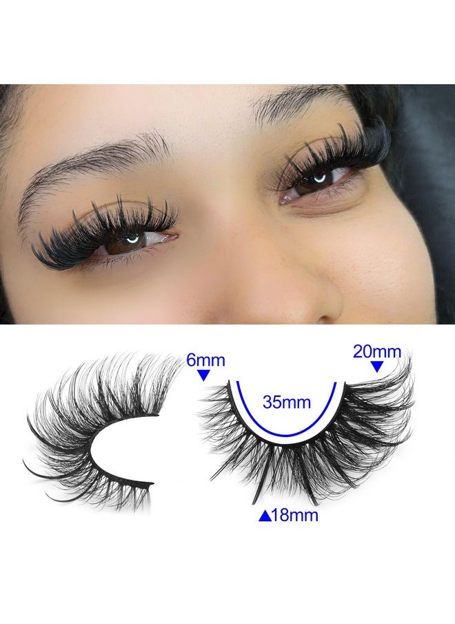 Eyelashes Fairy Cat Eye Lashes Mink Fluffy Fox Eye Lashes Wispy Dramatic Eyelashes 20Mm Fake Lashes 7 Pairs Pack By Alice