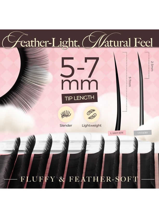 Volume Lash Extensions 0.03-0.20 J/B/L/C/Cc/D Curl 8-16Mm Mixed & Single Length Tray, Soft Matte Dark Professional Eyelashes Extension(0.05 Cc 8-16Mm)