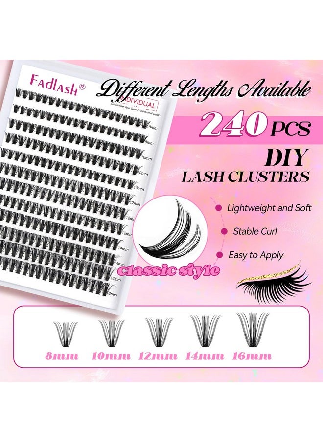 Cluster Lashes D Curl Lash Clusters ? Pcs Lash Extension Clusters Individual Lashes Soft Diy Eyelash Extensions Mixed Tray Eyelash Clusters Natural Look (50D-0.07D, 8-16Mm)