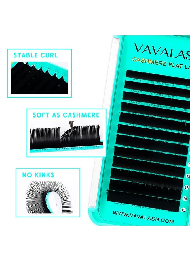 Cashmere Faux Mink Ellipse Flat Lashes 0.15 0.2Mm C D Curl 6-17Mm Soft Lightweight Classic Lash Extensions Matte Split Tip Natural Eyelash Extensions Professional Salon Use(0.2-C-15Mm)