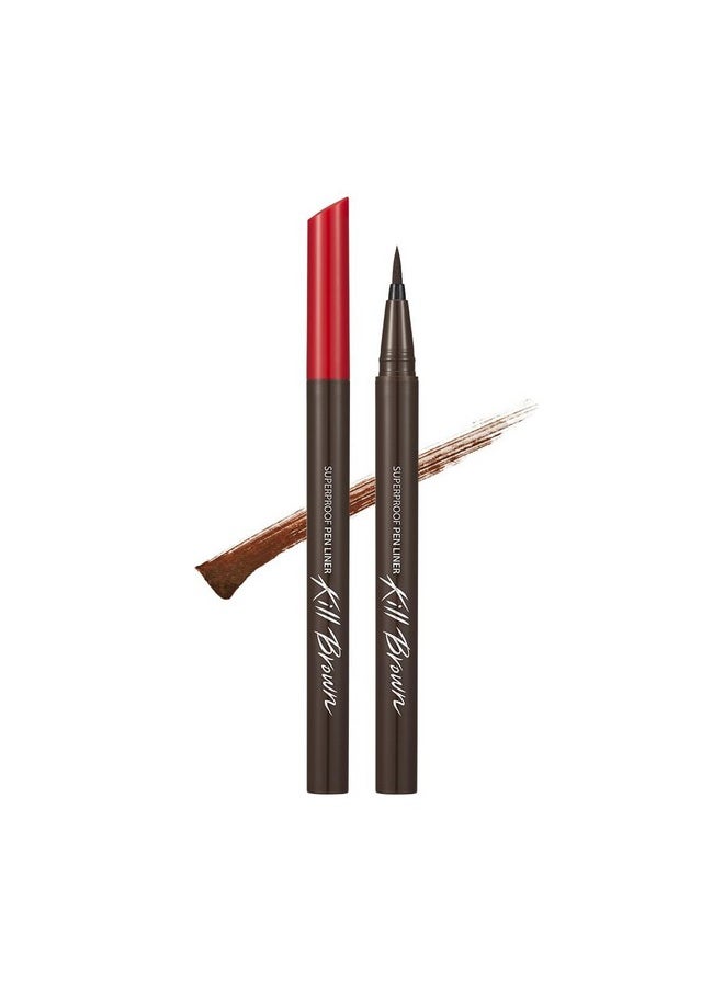 Clio Waterproof Pen Liquid Eye Liner, Precision Tip, Long Lasting, Smudge-Resistant, High-Intensity Color (002 Brown (New))