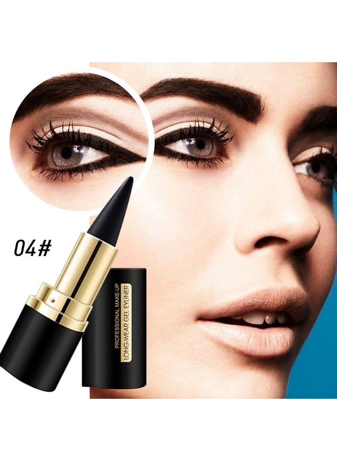 2Pcs Black Dark Brown Gel Eyeliner Pencils Pen Eye Black Face Paint Makeup Stick For Halloween Long Wear Waterproof Smudge Proof Natural Black Brown Cream Eyeliner Eye Liners Crayon Lipstick Set