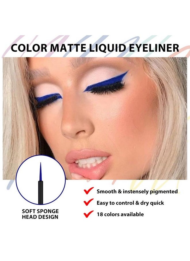 1Pcs Dark Blue Liquid Eyeliner Waterproof Dark Blue Eye Liners For Women, Eyes Wing Eyeliner Stamps Shapes Colored Eyeliner Delineador De Ojos A Prueba De Agua Contra El Agua Blanco Para Ojos