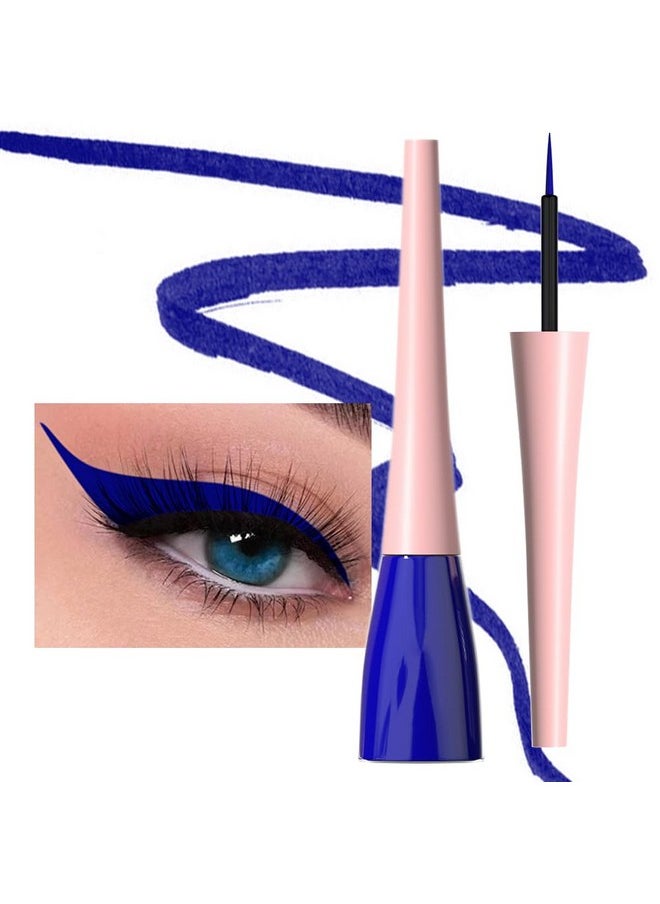 1Pcs Dark Blue Liquid Eyeliner Waterproof Dark Blue Eye Liners For Women, Eyes Wing Eyeliner Stamps Shapes Colored Eyeliner Delineador De Ojos A Prueba De Agua Contra El Agua Blanco Para Ojos