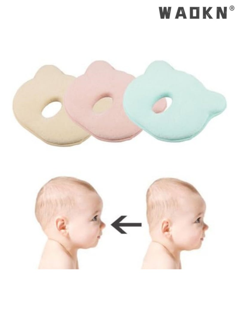 Baby Pillow - Preventing Flat Head Syndrome (Plagiocephaly) for Your Newborn Baby，Made of Memory Foam Head- Shaping Pillow and Neck Support (0-12 Months) (Pink)