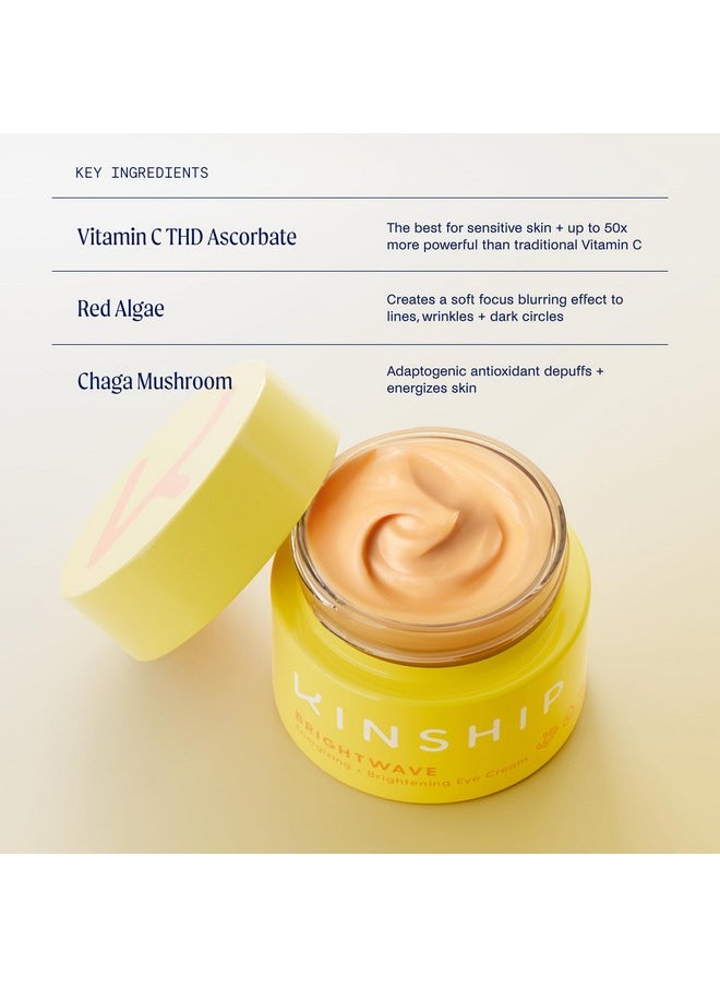 Brightwave Vitamin C Face + Eye Duo - 10% Vitamin C Serum (1 Fl Oz) + Brightening Eye Cream (0.5 Oz) | Fade Dark Spots - Reduce Fine Lines, Wrinkles, Dark Circles + Puffiness - All Skin Types