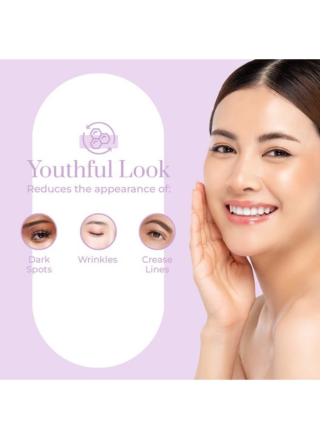 Vitamin C & Hyaluronic Acid Under Eye Serum - Reduce Eye Bags, Puffiness, Dark Circles & Wrinkles, Lifting Eye Serum - Cruelty Free Korean Skin Care For All Skin Types