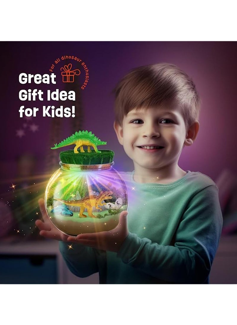 Dinosaur Terrarium Kit for Kids Dino Kid Crafts with DIY Moon Lamp Painting Kit Birthday Gift for Boys Ages 4-12 Year Old Arts and Crafts for Boys and Kids Dinosaur Toys for Boys (Dinosaur)